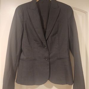 Theory Nichelle Blazer Jacket Wool Blend Charcoal